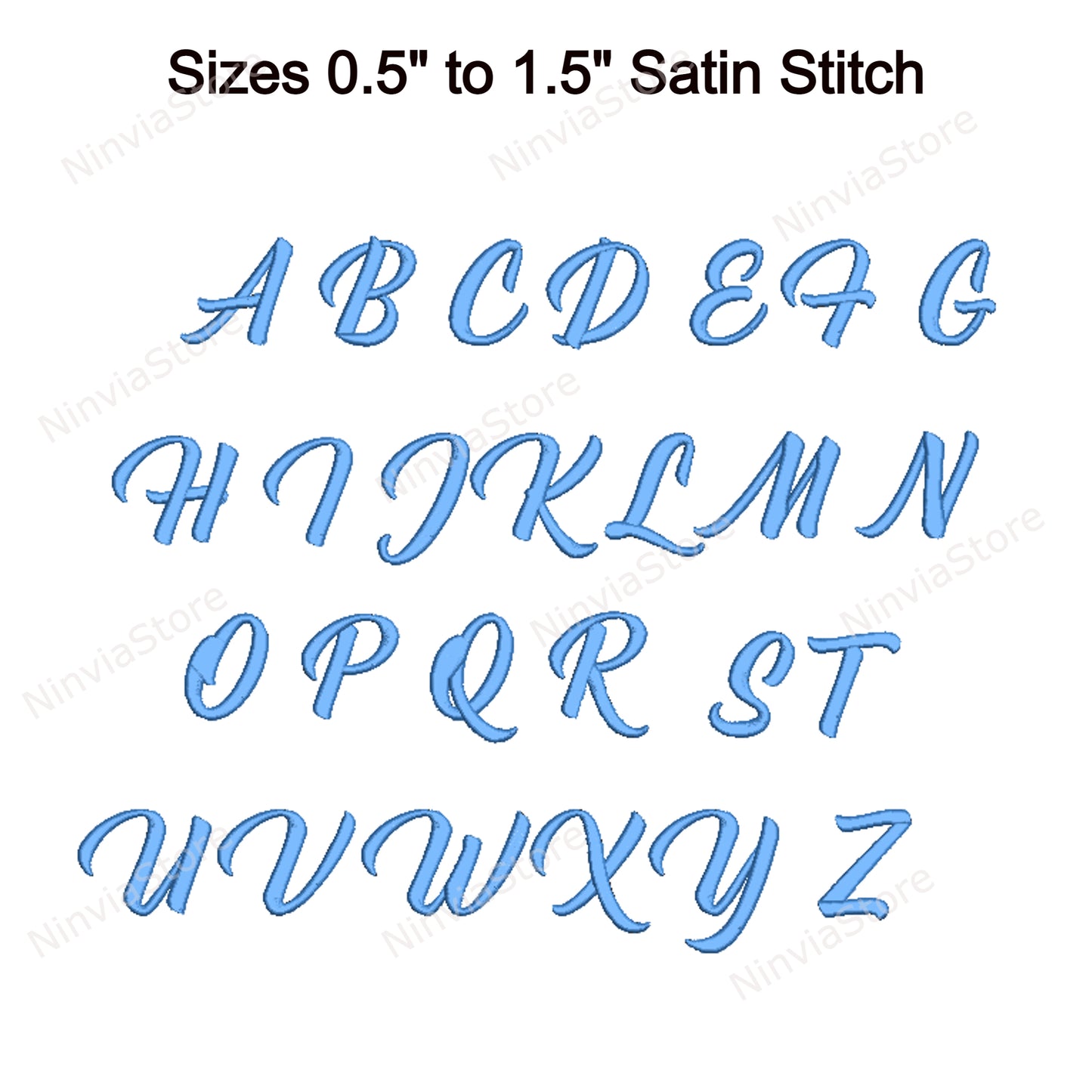 Police de broderie Machine Bernadette Script, 14 tailles, 8 formats, police BX, police PE, motifs de broderie Monogram Alphabet