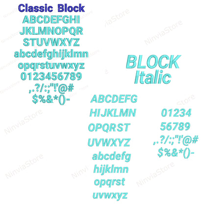 15 BX Block Embroidery Fonts Bundle, Machine Embroidery Font BX, Alphabet Embroidery Design, Block Monogram Font