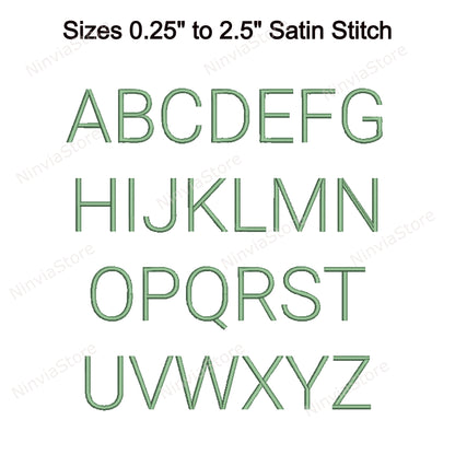 Light Block Machine Embroidery Font, 15 sizes, 8 formats, BX Font, PE font, Monogram Alphabet Embroidery Designs