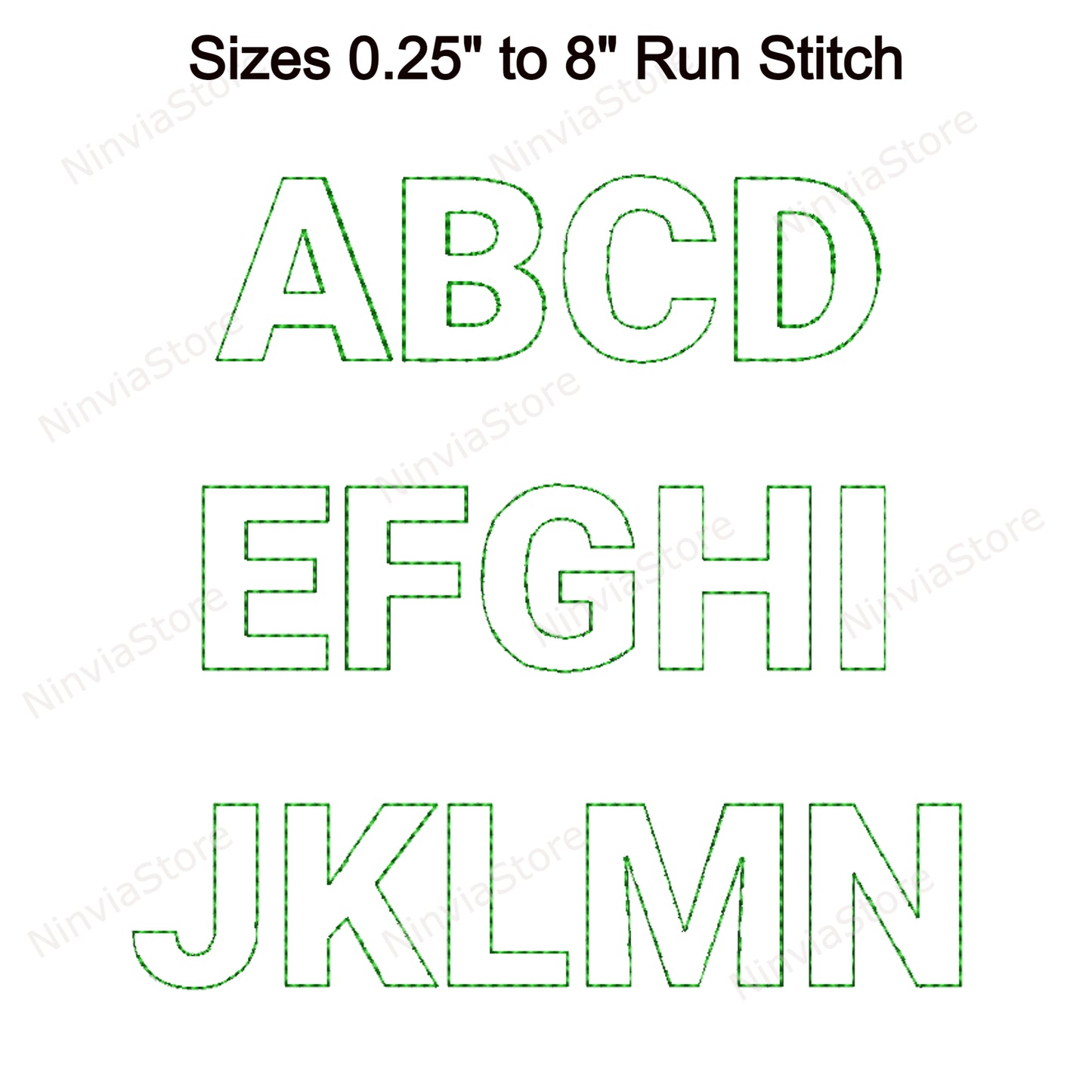 Block Outline Bean Stitch Maschinenstickschrift, 15 Größen, 8 Formate, Run Stitch Block BX-Schriftart, PE-Schriftart, Monogramm-Alphabet-Stickmotive