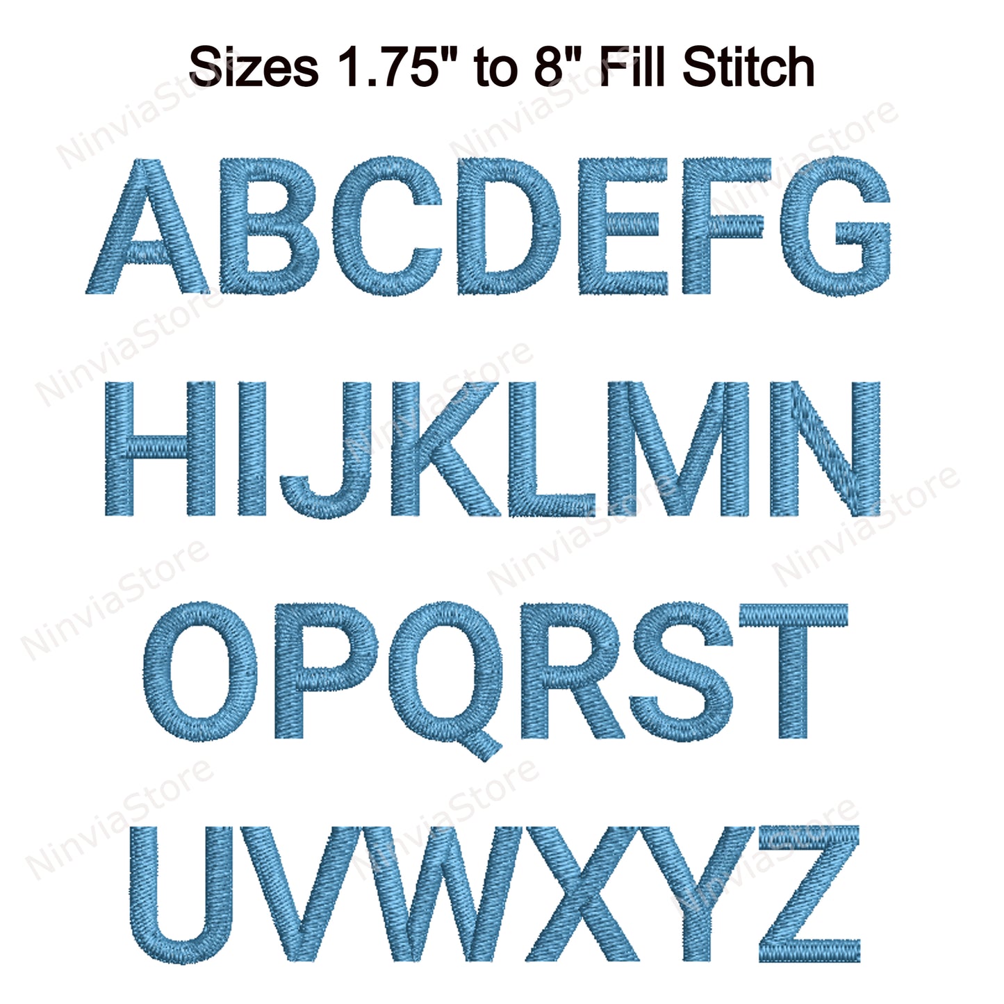 Block Medium Machine Embroidery Font, 15 sizes, 8 formats, BX Font, PE font, Monogram Alphabet Embroidery Designs