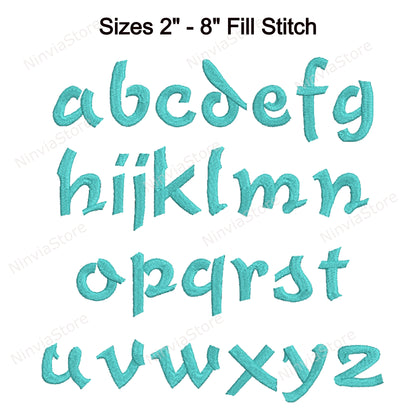 Blue Sky Maschinenstickschrift, 15 Größen, 8 Formate, BX-Schriftart, PE-Schriftart, Monogramm-Alphabet-Stickmotive