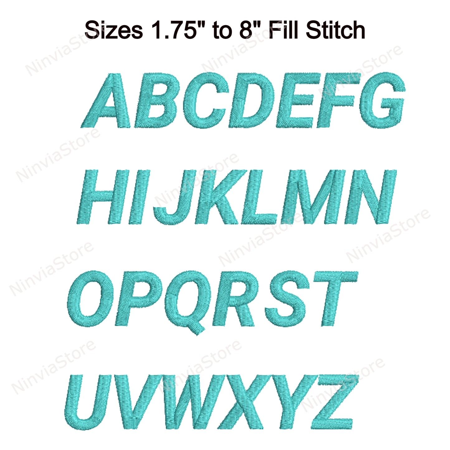 Block Italic Machine Embroidery Font, 15 sizes, 8 formats, BX Font, PE font, Monogram Alphabet Embroidery Designs