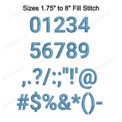 Block Medium Machine Embroidery Font, 15 sizes, 8 formats, BX Font, PE font, Monogram Alphabet Embroidery Designs