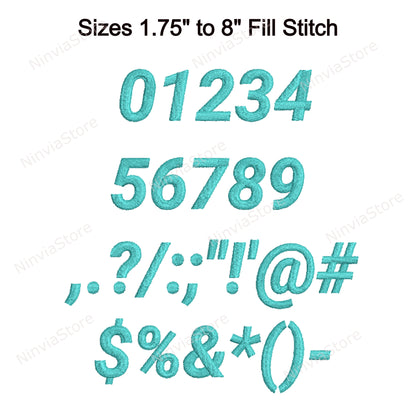 Block Italic Machine Embroidery Font, 15 sizes, 8 formats, BX Font, PE font, Monogram Alphabet Embroidery Designs