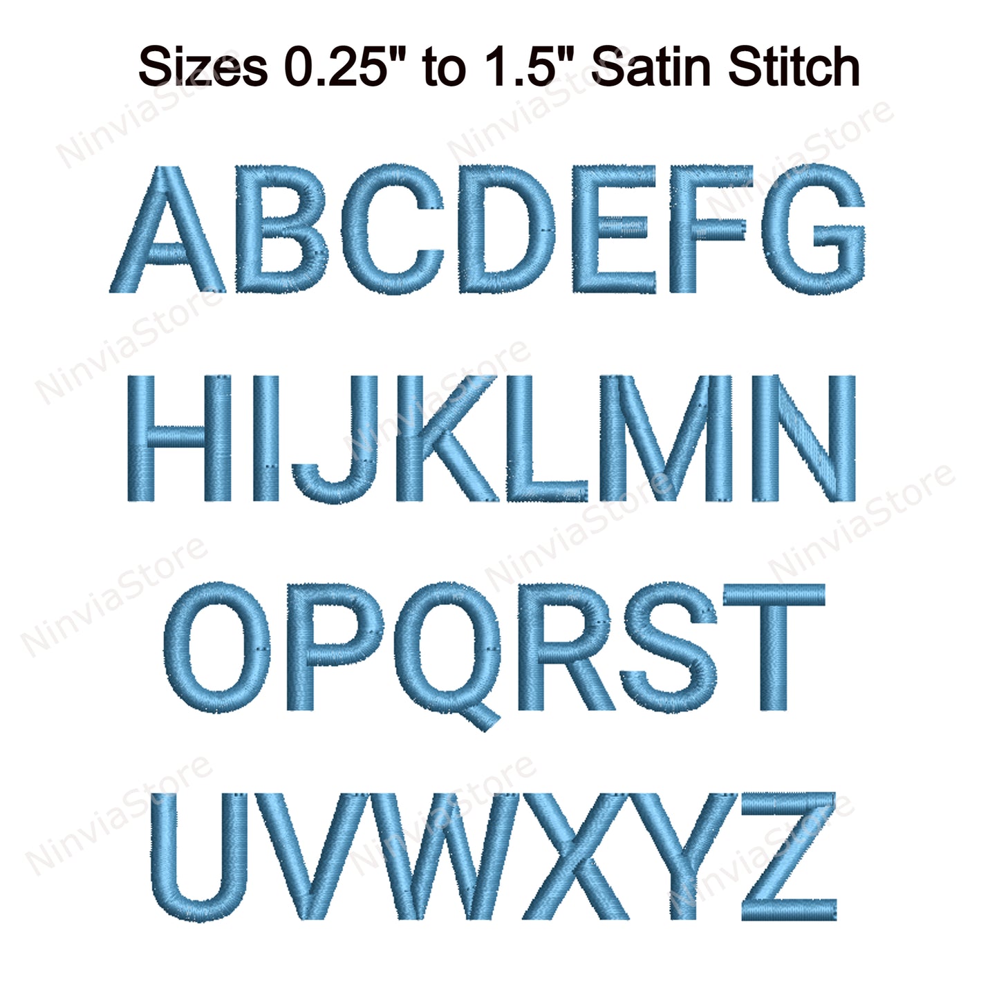 Block Medium Machine Embroidery Font, 15 sizes, 8 formats, BX Font, PE font, Monogram Alphabet Embroidery Designs