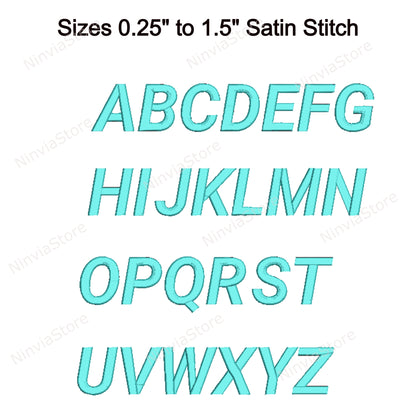 Block Italic Machine Embroidery Font, 15 sizes, 8 formats, BX Font, PE font, Monogram Alphabet Embroidery Designs