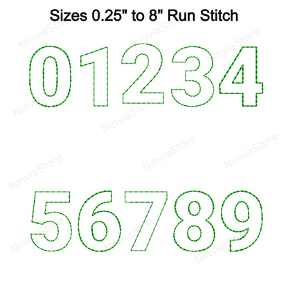 Block Outline Bean Stitch Machine Embroidery Font, 15 tailles, 8 formats, Run Stitch Block BX Font, police PE, Monogram Alphabet Broderie Designs