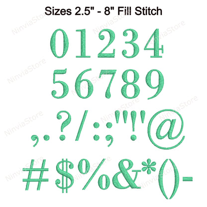 Bodoni Machine Embroidery Font, 15 sizes, 8 formats, BX Font, PE font, Monogram Alphabet Embroidery Designs