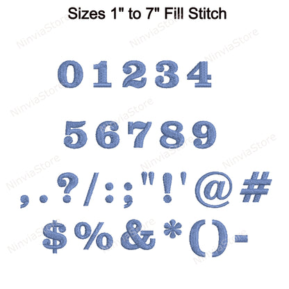 Bold Serif Machine Embroidery Font, 15 sizes, 8 formats, BX Font, PE font, Monogram Alphabet Embroidery Designs