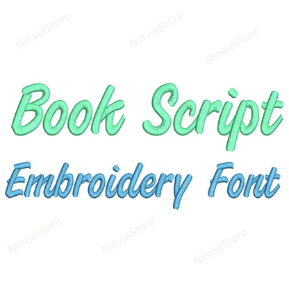 Book Script Machine Embroidery Font, 15 sizes, 8 formats, BX Font, PE font, Monogram Alphabet Embroidery Designs