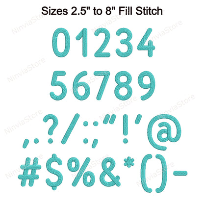 Block Rounded Machine Embroidery Font, 15 sizes, 8 formats, BX Font, PE font, Monogram Alphabet Embroidery Designs