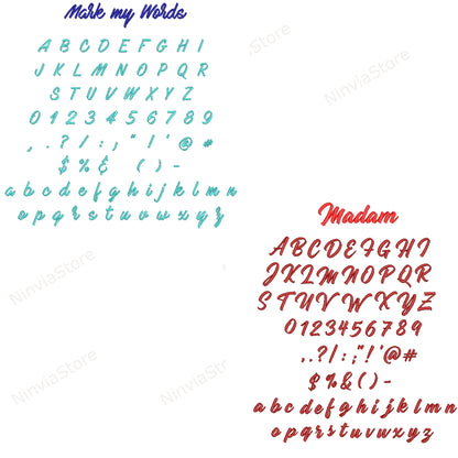 10 VP3-Stickschriftarten-Bundle, Alphabet-Maschinenstickmuster, Skriptschriftart VP3, Monogrammschriftart, Kalligraphieschriftart für Stickerei, Kursivschriftart VP3