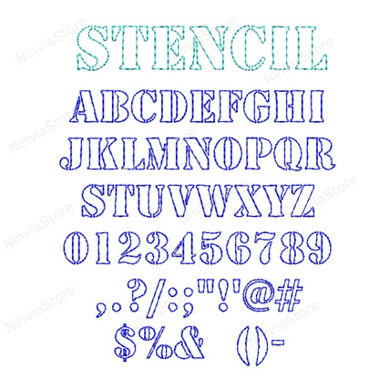 7 XXX Bean Stitch Fonts Bundle, Outline Run Stitch Machine Broderie Font XXX, Monogram Alphabet Broderie Design, College, Block XXX police pour la broderie