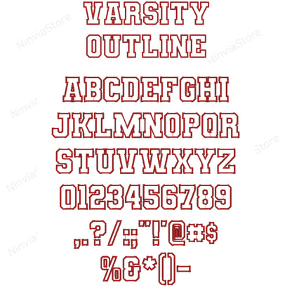 7 BX Outline Embroidery Fonts Bundle, Machine Embroidery Font BX, Alphabet Embroidery Design, BX font for Embroidery, Outline Monogram Font