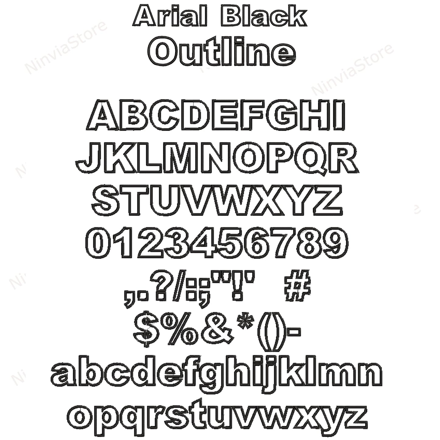 7 polices de broderie HUS Outline Bundle, police de broderie machine HUS, conception de broderie alphabet, police HUS pour la broderie, police monogramme contour