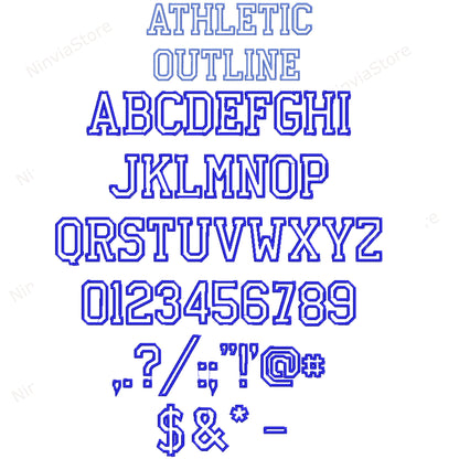 7 PES Outline Embroidery Fonts Bundle, Machine Embroidery Font PES, Alphabet Embroidery Design PES font for Embroidery, Outline Monogram Font pe