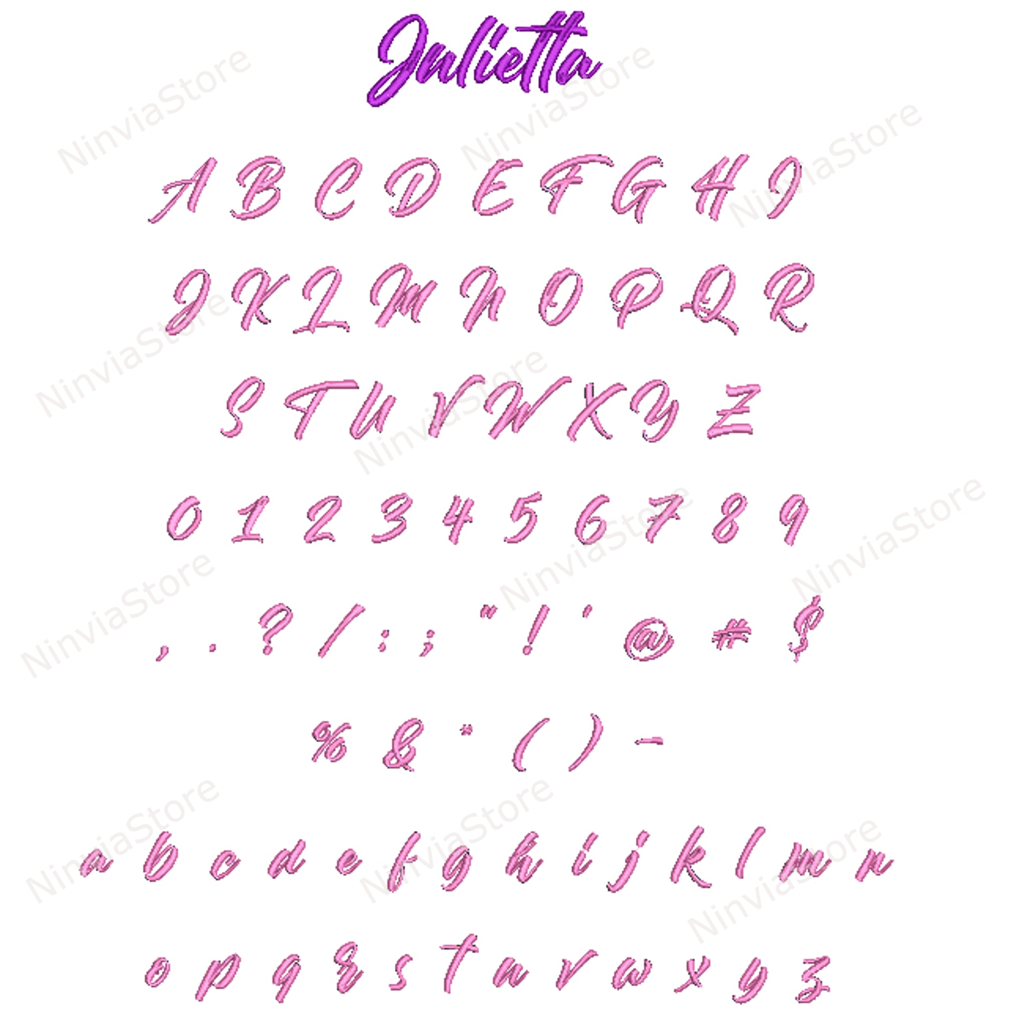 PES Embroidery Cursive Fonts Bundle, Script Alphabet Embroidery Design ...