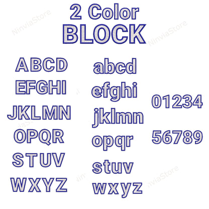 7 DST Two-Color Embroidery Fonts Bundle, Machine Embroidery Font DST, 2 Color Monogram Font