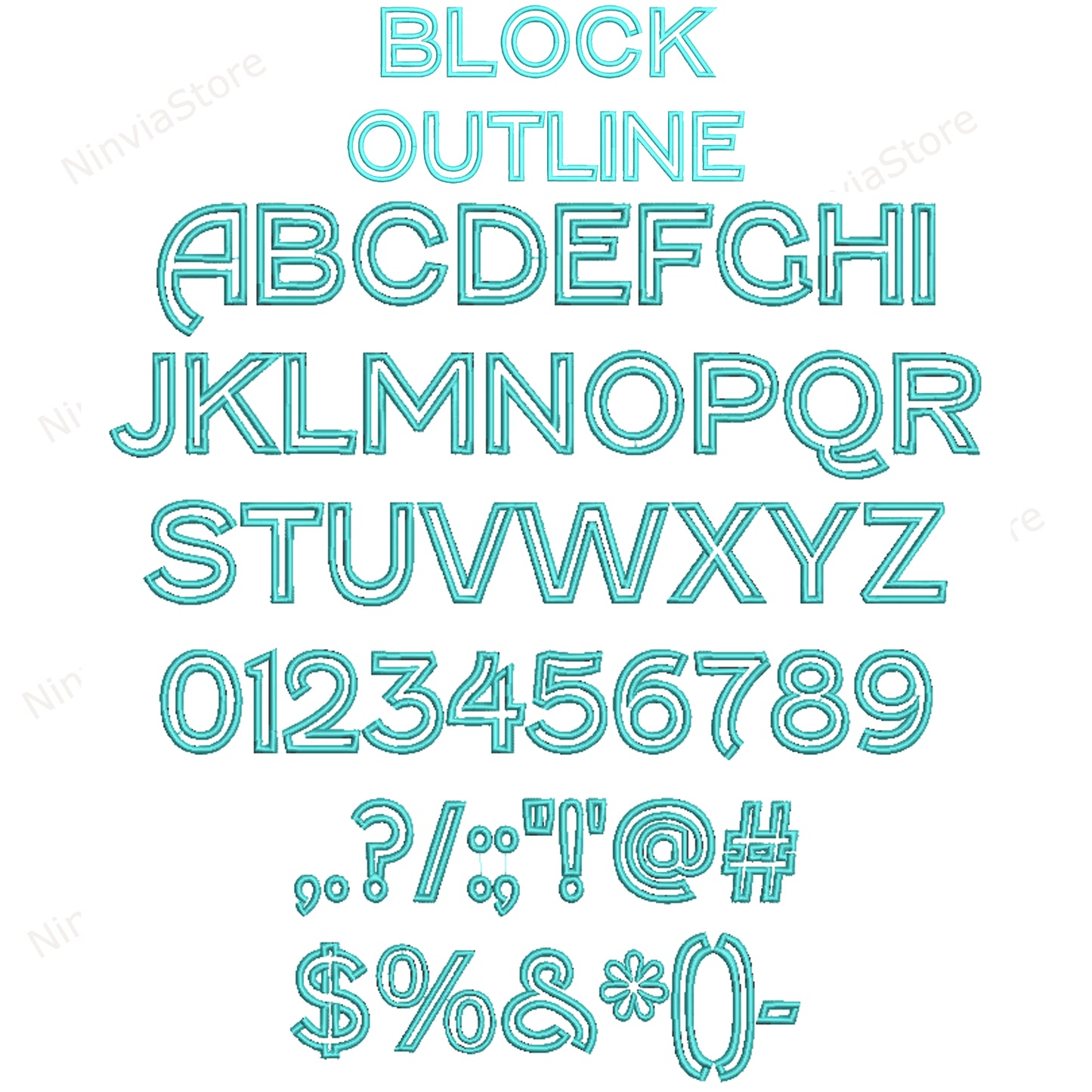 7 BX Outline-Stickschriftarten Bundle, Maschinenstickschrift BX, Alphabet-Stickdesign, BX-Schriftart für Stickerei, Outline-Monogramm-Schriftart