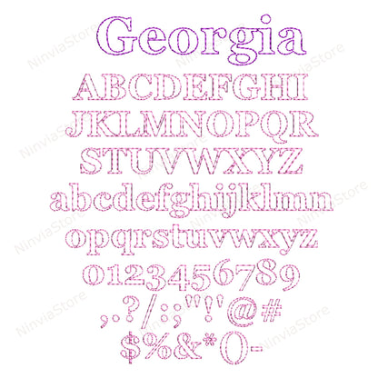 7 DST Bean Stitch Embroidery Fonts Bundle, Outline Run Stitch Machine Embroidery Font DST, Monogram Alphabet Broderie Design, College, Block DST police pour la broderie