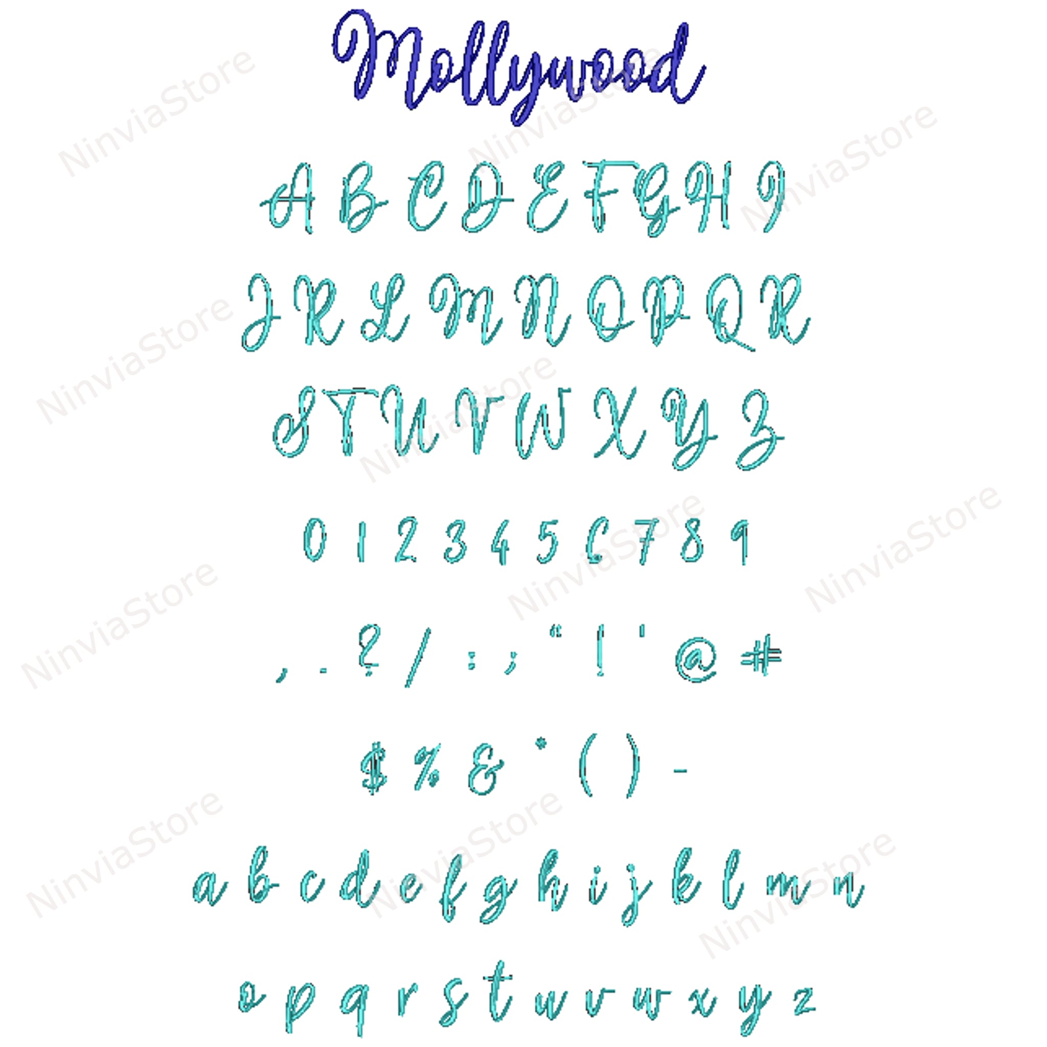 PES Embroidery Cursive Fonts Bundle, Script Alphabet Embroidery Design ...