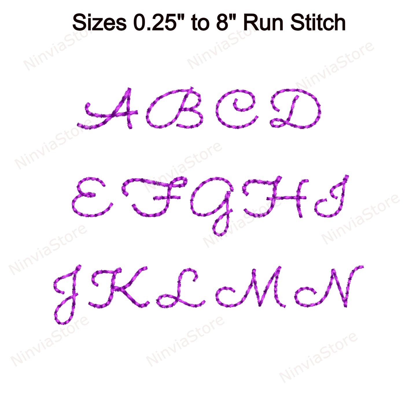 Camelia Bean Stitch Maschinenstickschrift, 15 Größen, 8 Formate, Run Stitch Script BX Schriftart, PE Schriftart, Monogramm Alphabet Stickmotive