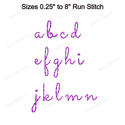 Camelia Bean Stitch Machine Embroidery Font, 15 tailles, 8 formats, Run Stitch Script BX Font, police PE, Monogram Alphabet Broderie Designs