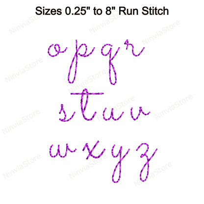 Camelia Bean Stitch Machine Embroidery Font, 15 sizes, 8 formats, Ballantines BX Font, Run Stitch Script, PE font