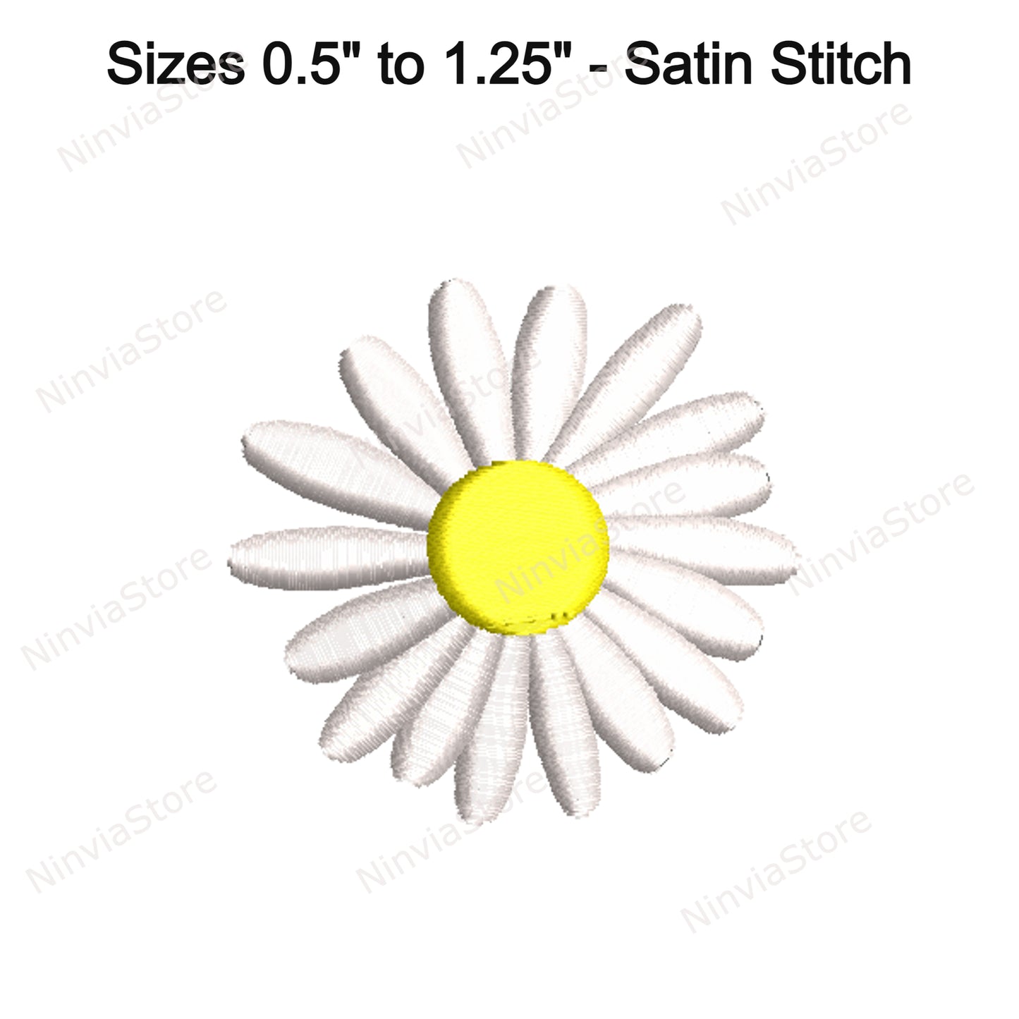 Camomile Embroidery Design, Camomile Flower Machine Embroidery, Floral Embroidery Pattern, Camomile Digital Instant Download, 23 Sizes