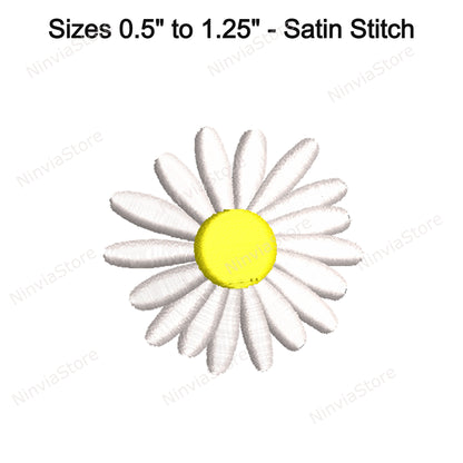 Camomile Embroidery Design, Camomile Flower Machine Embroidery, Floral Embroidery Pattern, Camomile Digital Instant Download, 23 Sizes