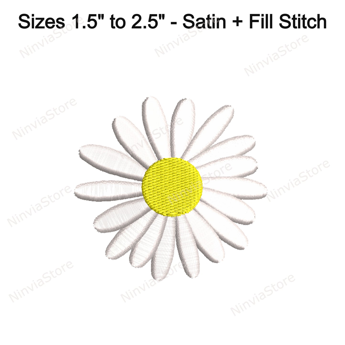 Camomile Embroidery Design, Camomile Flower Machine Embroidery, Floral Embroidery Pattern, Camomile Digital Instant Download, 23 Sizes