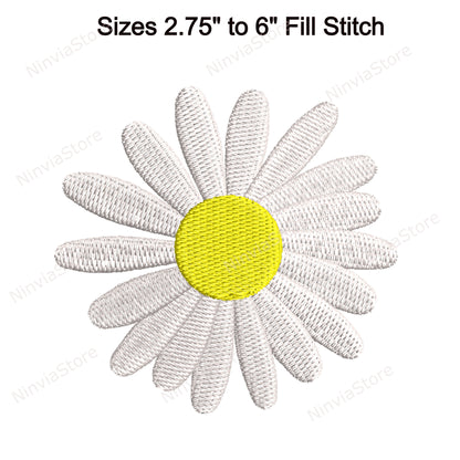 Camomile Embroidery Design, Camomile Flower Machine Embroidery, Floral Embroidery Pattern, Camomile Digital Instant Download, 23 Sizes