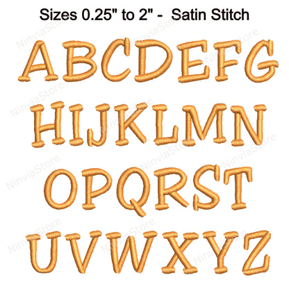 Casual Serif Machine Embroidery Font, 15 sizes, 8 formats, BX Font, PE font, Monogram Alphabet Embroidery Design