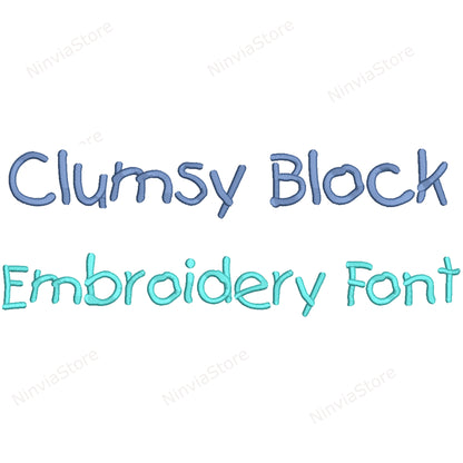 Clumsy Block Machine Embroidery Font, 15 sizes, 8 formats, BX Font, PE font, Monogram Alphabet Embroidery Designs