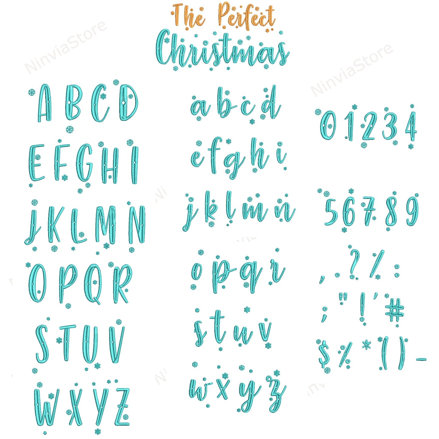 4 Christmas JEF Embroidery Font Bundle, Machine Embroidery Font, Holiday Font JEF, Alphabet Embroidery Design