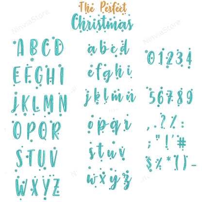 4 Christmas XXX Embroidery Font Bundle, Machine Embroidery Font, Holiday Font XXX, Alphabet Embroidery Design