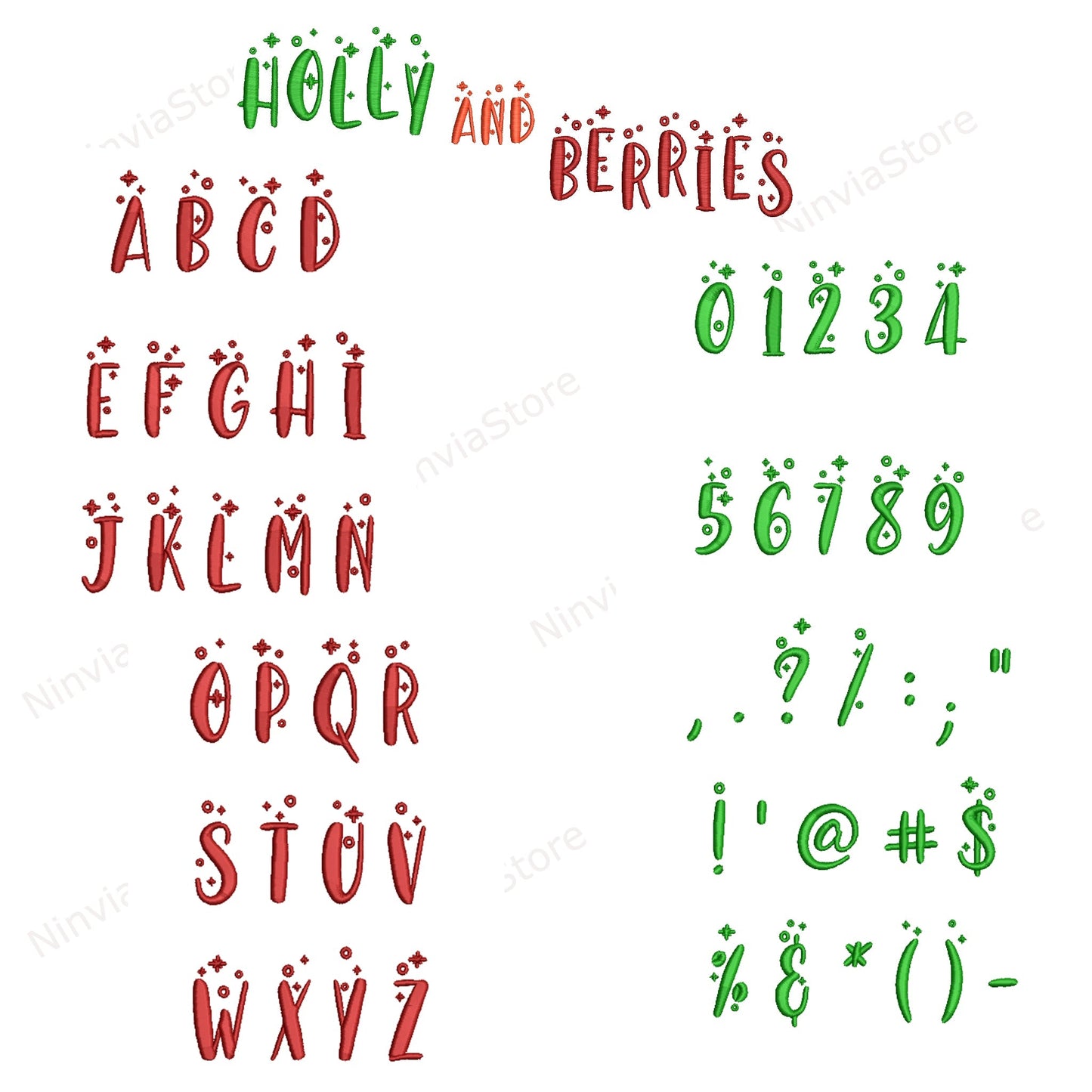 4 Christmas VP3 Embroidery Font Bundle, Machine Embroidery Font, Holiday Font VP3, Alphabet Embroidery Design
