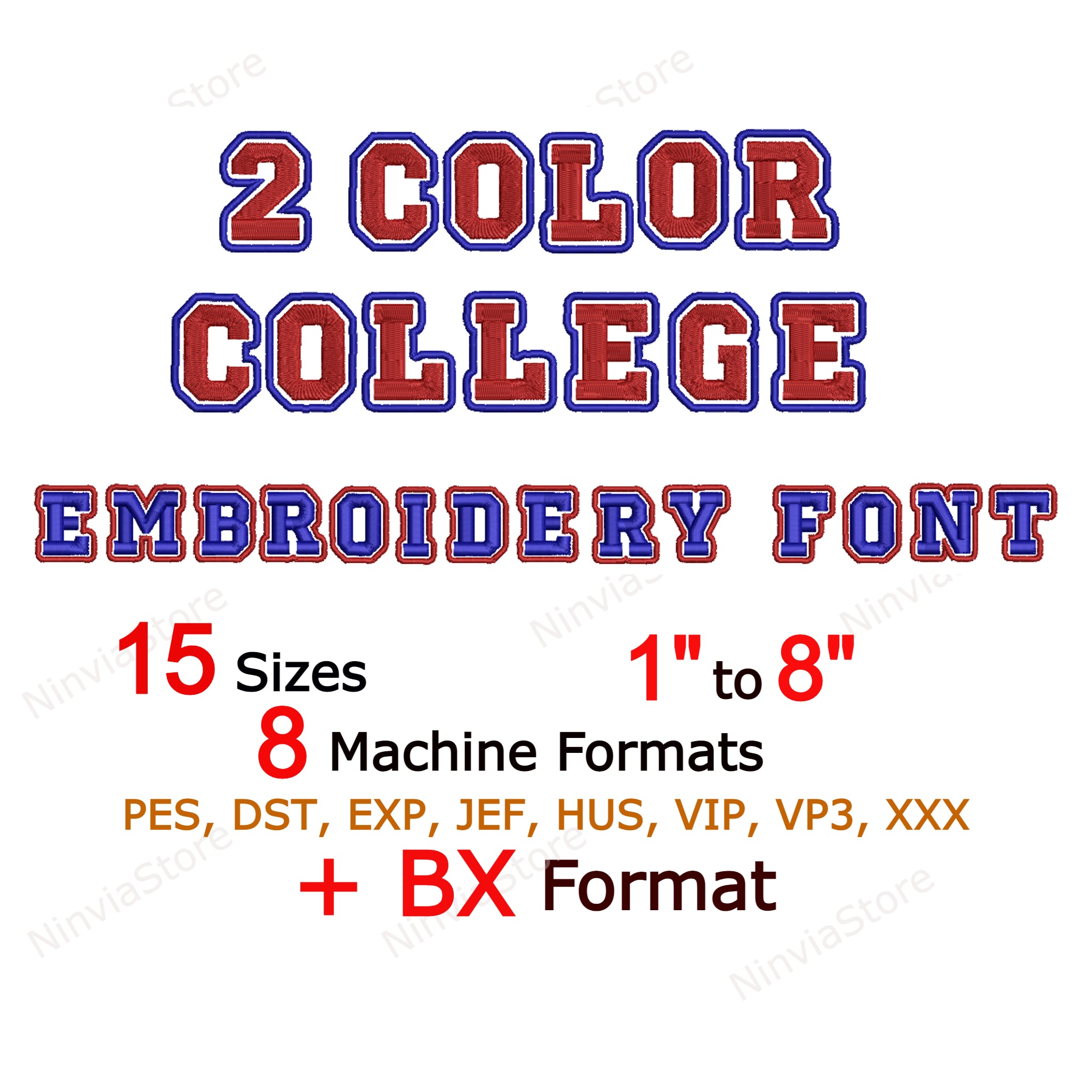 2 Color College Machine Embroidery Font Varsity Alphabet Embroidery Ninviastore 3941