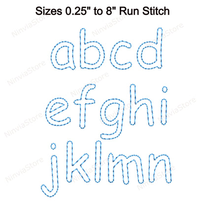 Comic Sans Outline Bean Stitch Machine Embroidery Font, 15 tailles, 8 formats, Run Stitch Comics BX Font, police PE, Monogram Alphabet Broderie Designs