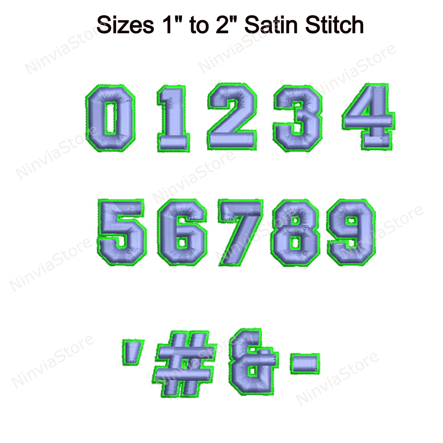 3D Foam 2 Color College Embroidery Font, 3D Puff Foam Varsity BX Font,  Athletic pe Font for Embroidery