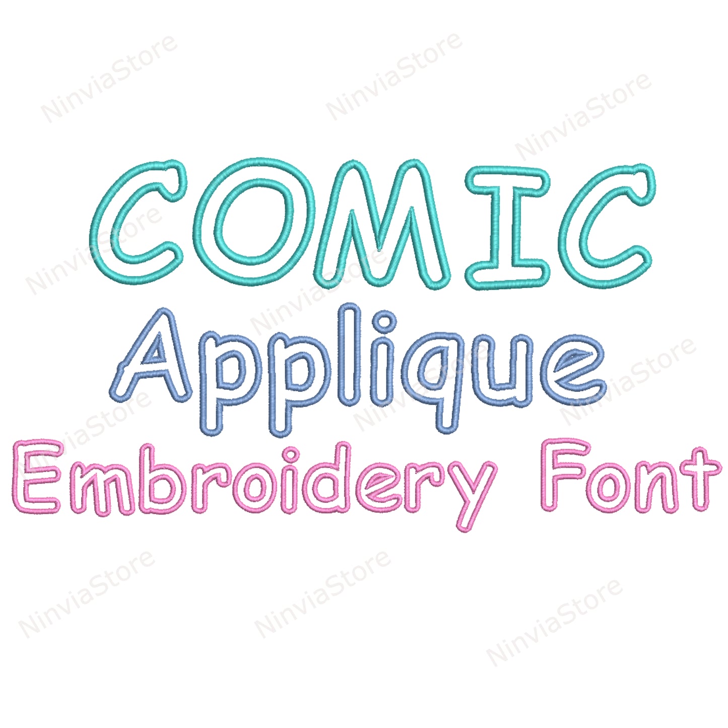 Comics Applique Machine Embroidery Font, 10 sizes, 8 formats, BX Font, PE font, Monogram Alphabet Embroidery Designs