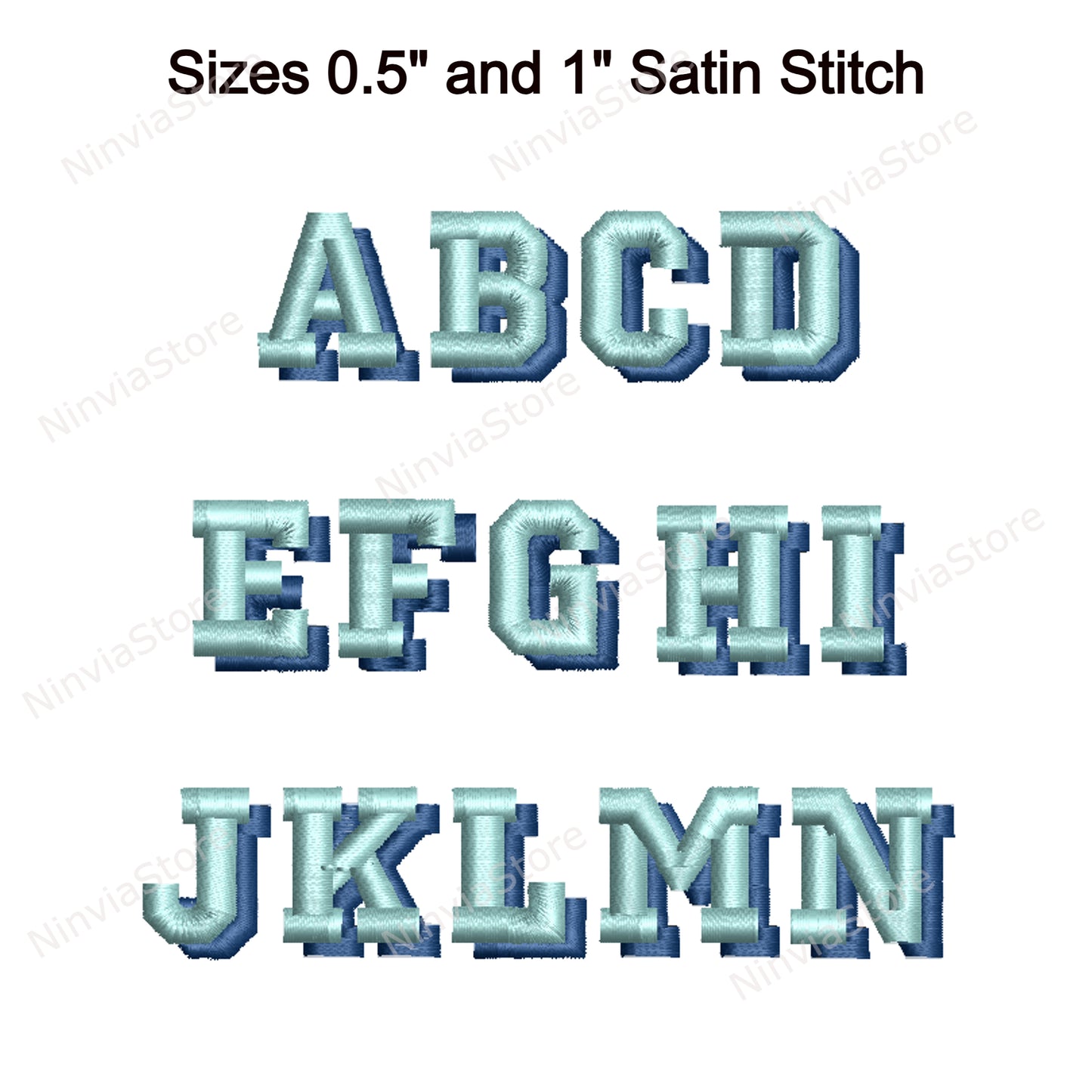 Police de broderie College Shadow Machine, 15 tailles, 8 formats, police BX, police PE, motifs de broderie Monogram Alphabet