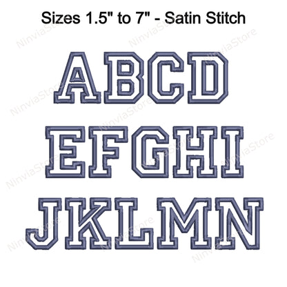 Bloc de police de broderie machine, 15 tailles, 8 formats, police BX, police PE, motifs de broderie Monogram Alphabet