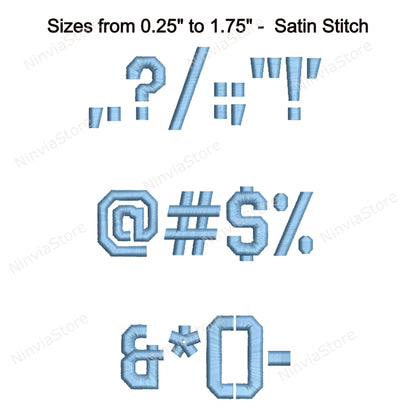 College Machine Embroidery Font, 15 sizes, 8 formats, BX Font, PE font, Monogram Alphabet Embroidery Designs