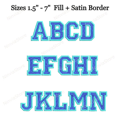 2 Color College Machine Embroidery Font, BX Font, PE font, Monogram Alphabet Embroidery Designs