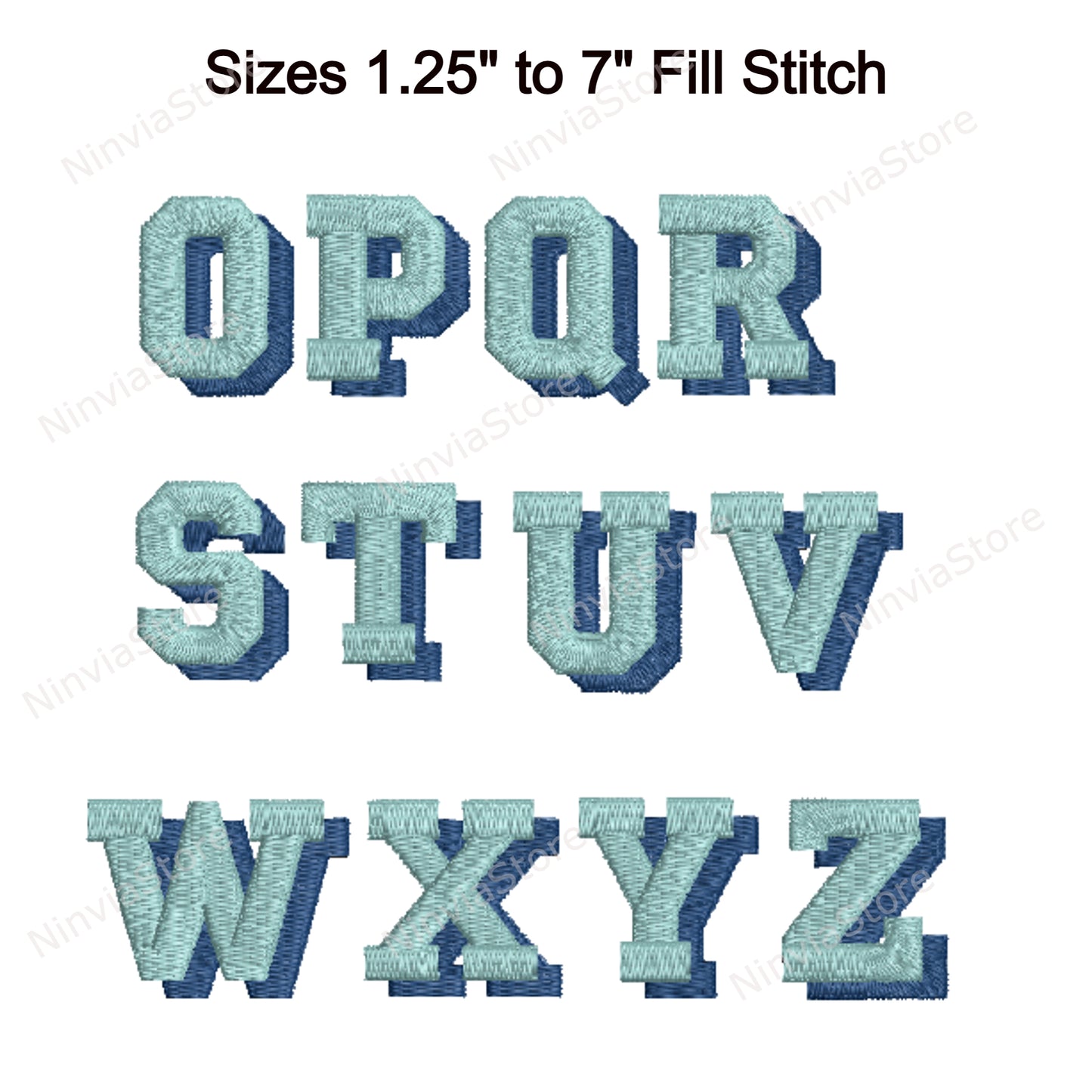 Police de broderie College Shadow Machine, 15 tailles, 8 formats, police BX, police PE, motifs de broderie Monogram Alphabet