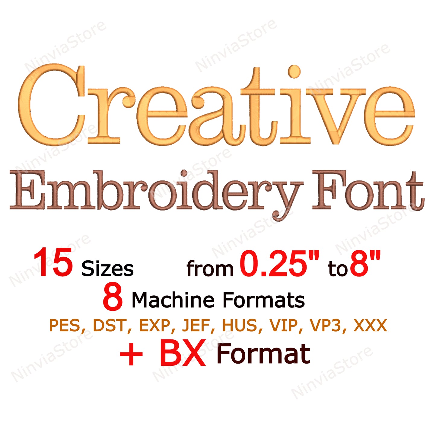 Creative Machine Embroidery Font, 15 sizes, 8 formats, BX Font, PE font, Monogram Alphabet Embroidery Designs