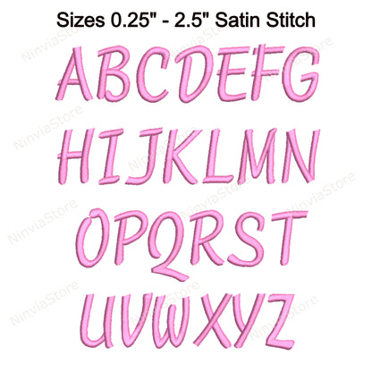 Cursive Script Machine Embroidery Font, 15 sizes, 8 formats, BX Font, Cursive PE font, Monogram Alphabet Embroidery Designs