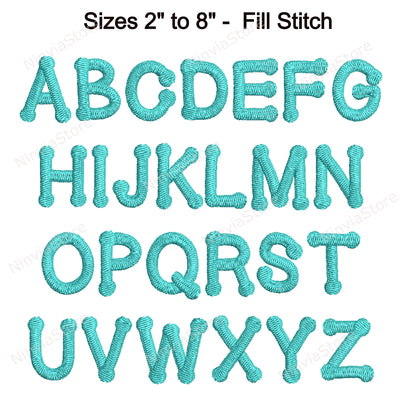 Dotty-Dot Machine Embroidery Font, 14 sizes, 8 formats, BX Font, PE font, Monogram Alphabet Embroidery Designs